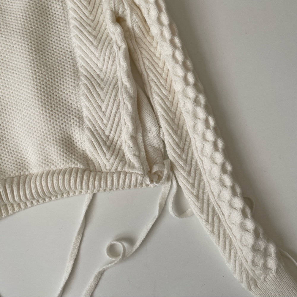 YesStyle Two Piece Knit Crop Long Sleeve Sweater Top in Ivory, Size XS/S - Picture 12 of 12